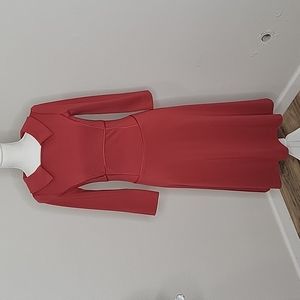 Bessini Red Long Sleeve Dress